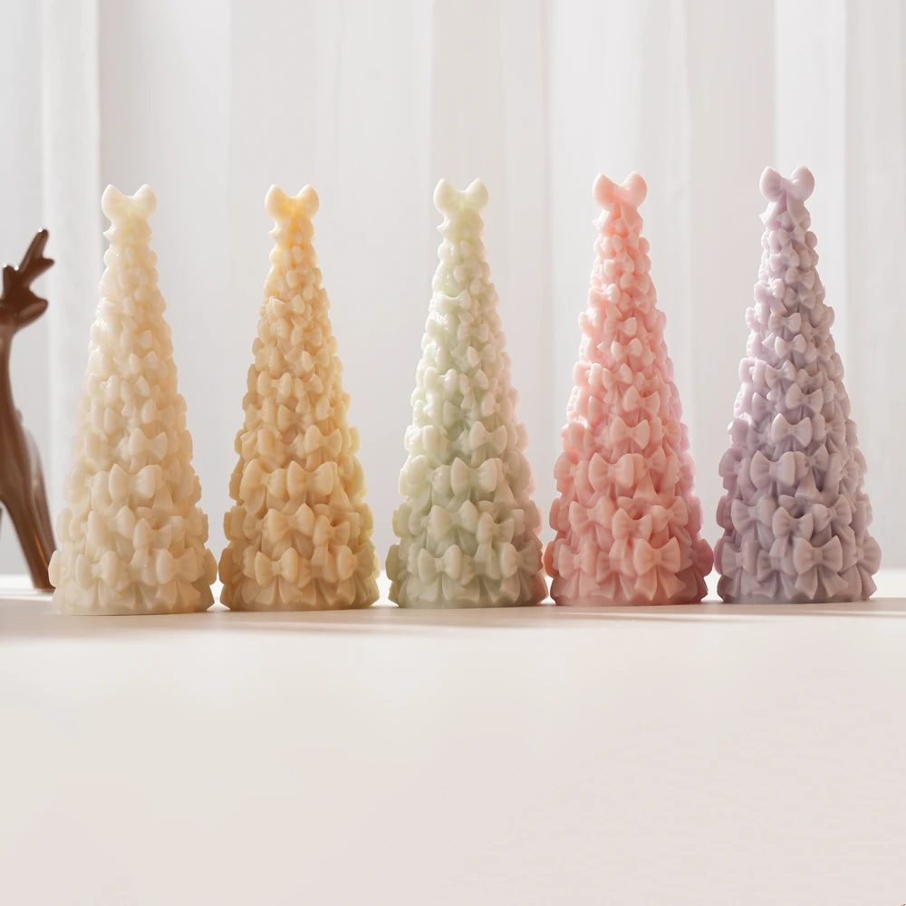 

Christmas Bowknot Candle Mold Christmas Bow Tree Silicone Mold for Soy Wax Christmas Ornament Effortless Holiday Charm