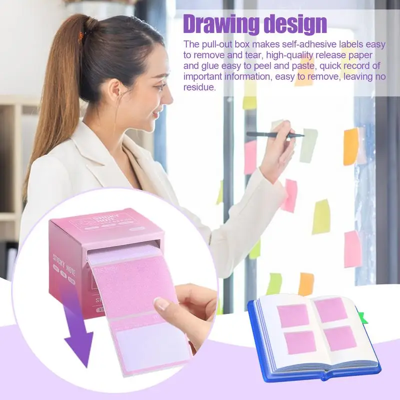 Note Pads For Students 256 Sheets Writing Notes Paper Painting And Message Pull Out Small Sticky Tape Teacher Student Must-Haves