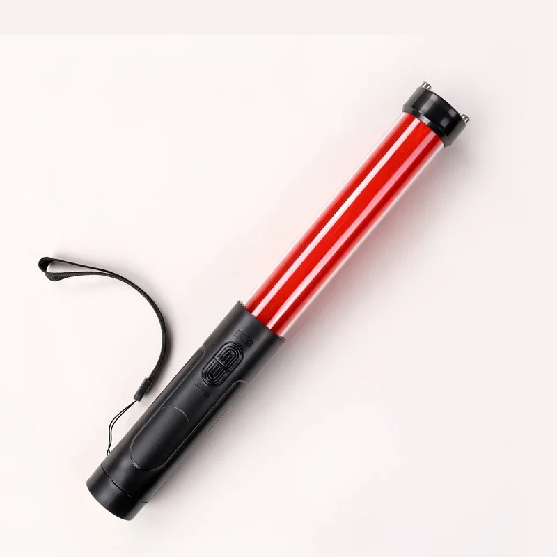 Bâton de contrôle de la circulation aste avec sifflet, tube blanc, rouge, changement de vitesse, vert, bleu, iode clignotant, signal lumineux structurels ent, 32cm