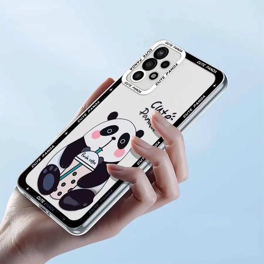 حافظة باندا لطيفة لهاتف Xiaomi Redmi A1 A2+ 14C A3x 10C 9C 12C 13C 9A A5 غطاء شفاف