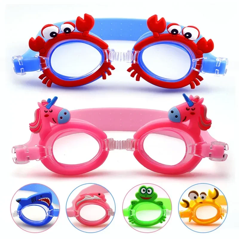 Cute Cartoon Children Swimming Goggles Waterproof Elastic Adjustable Soft Silicone Bandage Kids Girls Swimming Pool Equipment