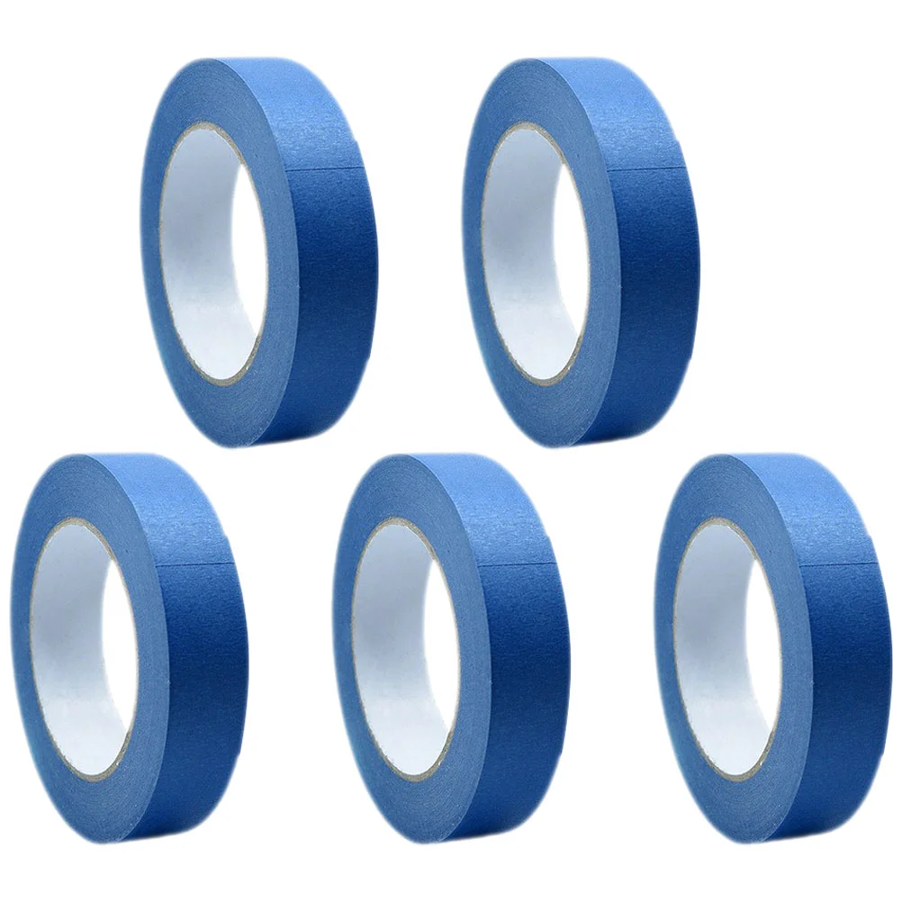 

5 Rolls Masking Tape Low Tack for Painting Blue Painters Model Automotive Thin Bulk