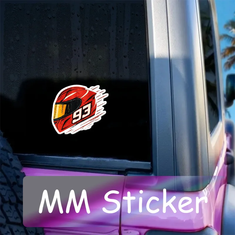 Rennhelm-Stil Vinyl-Aufkleber, Coole Nummer 93 Grafik-Dekoration für Auto LKW Laptop Helm Dekor