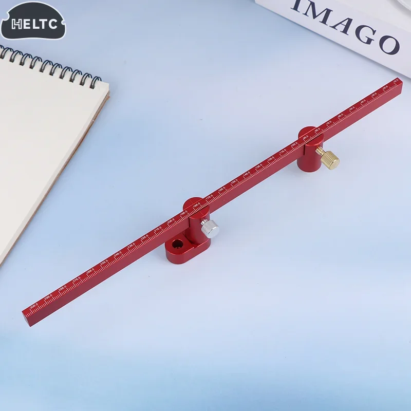 Liniał kreślarski regulowany 300 mm, aluminiowy kompas kreślarski, kompas do drewna, przyrząd do znakowania linii z punktem stałym.