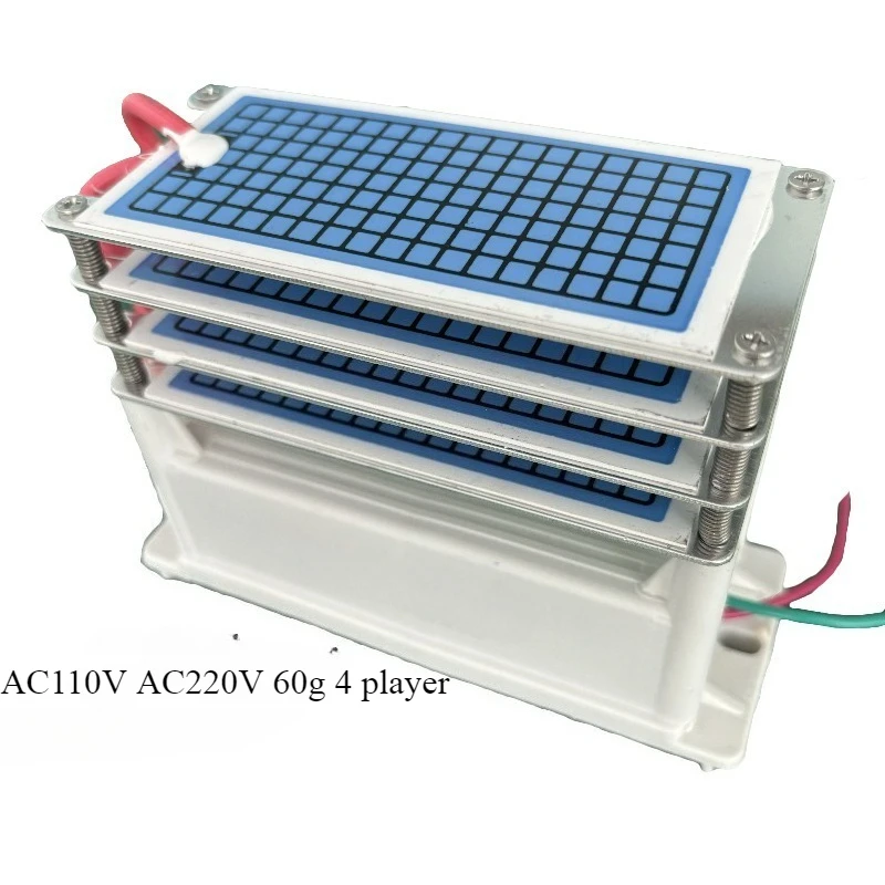 Generador de ozono de 60g, esterilización de aire AC110V AC220V, 4 reproductores, placa cerámica integrada, módulo generador de máquina de ozono
