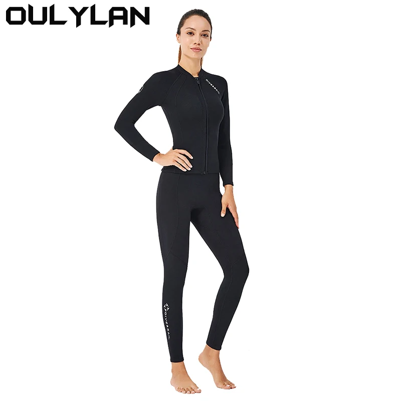 

Oulylan 2MM Premium Diving Suit For Men Women Wetwuit Pants Split body Jacket Pants Neoprene Swimwear Snorkeling Suit