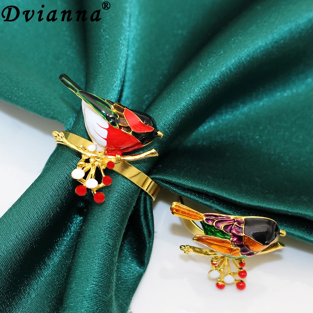 

8PCS Bird Napkin Ring Animal Napkin Holder Insect Napkin Buckle Decorate Your Table to Create an Impressive Banquet for You