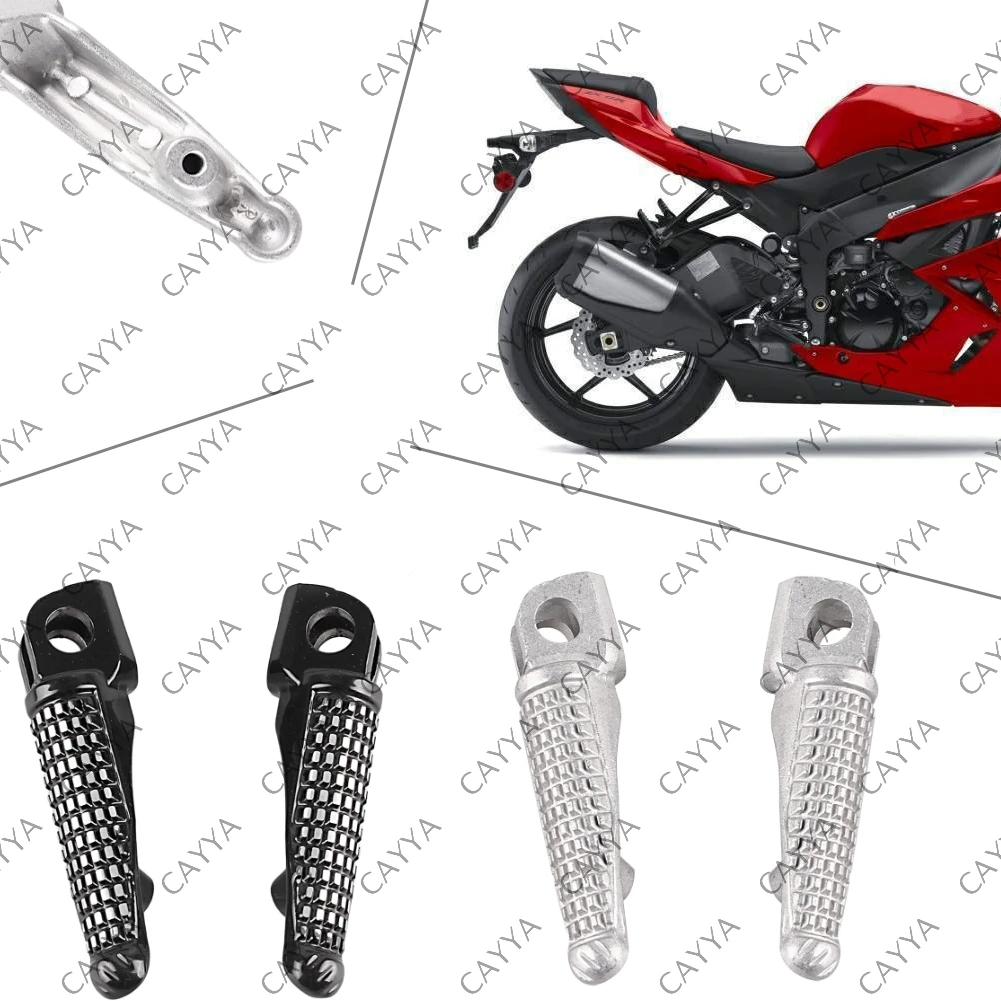 2pcs Motorcycle Front Foot Rest Peg 2Pcs Footrest for Kawasaki ZX6R ZX10R ZX9R Z1000 Z750 Z750S ER6N ER6F