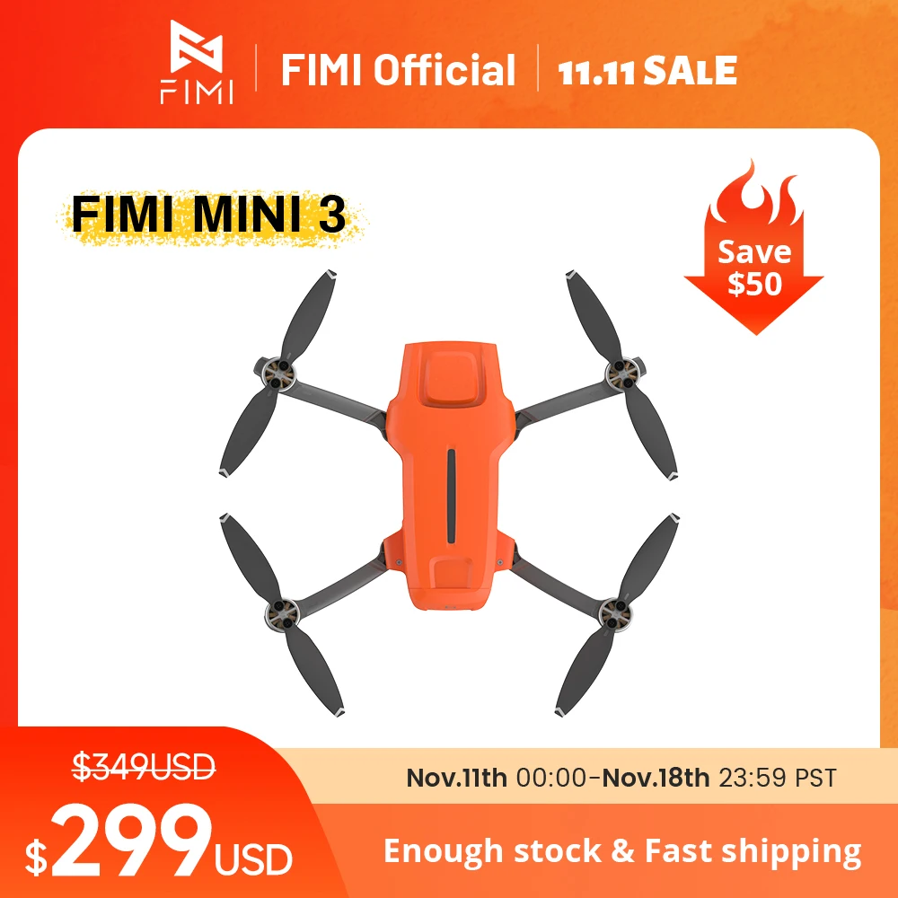 FIMI MINI 3 new drone 4K 60fps 9km range 3-axis Gimbal 249g Ultralight design AI Super Night Video smart tracking mini pro drone