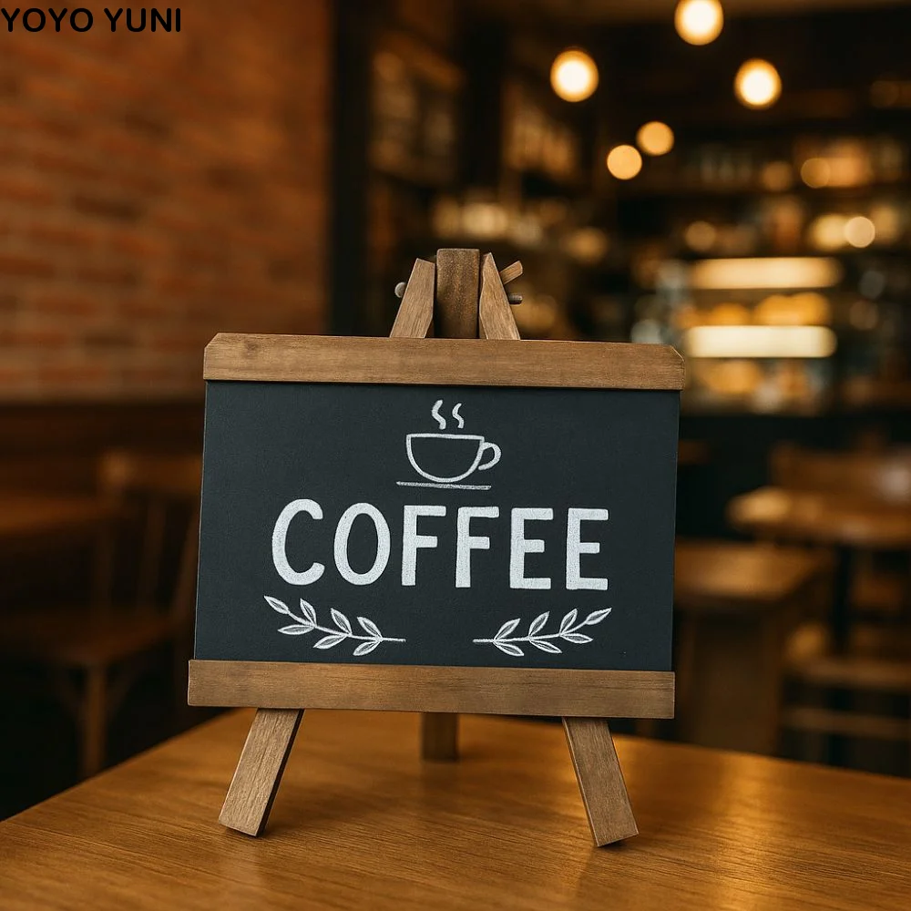 

Mini Retro Bar Chalkboard Collapsible Multi-Function Small Wooden Blackboard Writing Board Nordic Style Desktop Memo Board