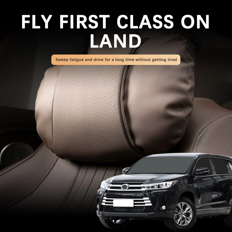 

Car Headrest Soft Leather Neck Support Car Neck Pillow Travel Rest Pillows For Toyota Highlander