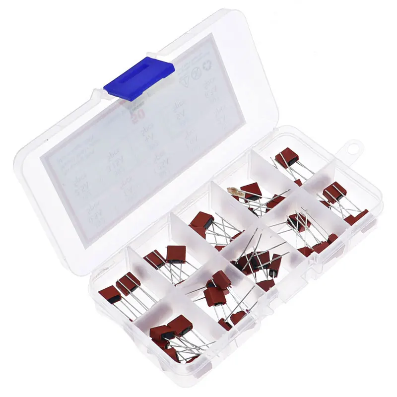 50Pcs 10Kinds x5pcs 392 Square Fuse Plastic Electrical Assorted Fuse Mixed pack kit 0.5A 1A 1.25A 1.6A 2A 2.5A 3.15A 4A 5A 6.3A