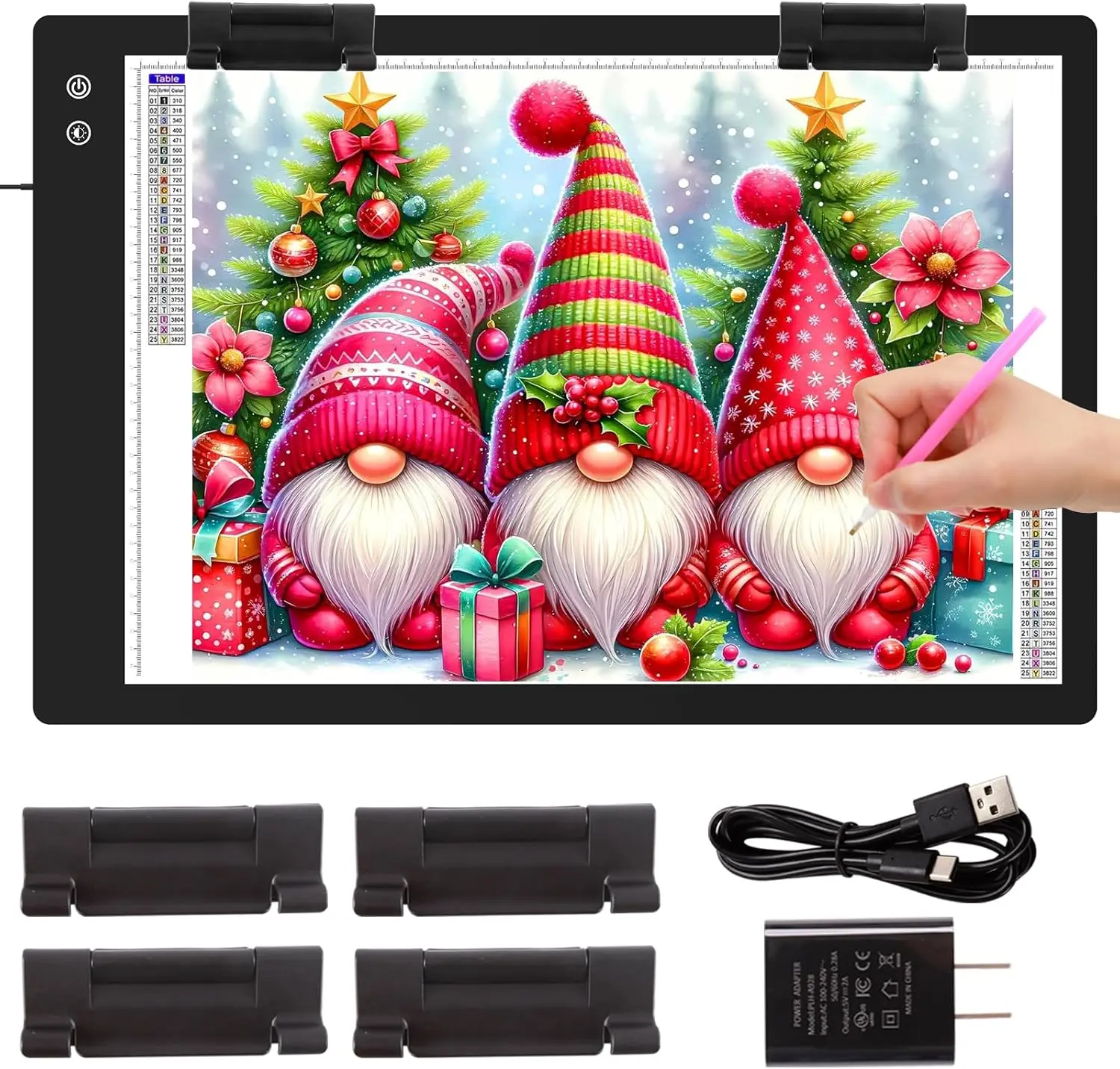 

Перезаряжаемый световой короб A1 (35,4 x 23,6 дюйма), 3-цветная светодиодная подставка для отслеживания, большая доска для алмазной живописи