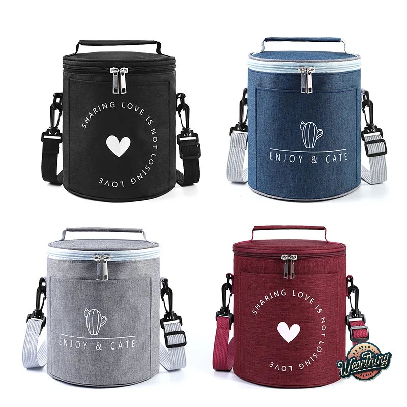 

Lunch Bag Round Insulated Lunch Box Insulated Bag Large Heavy Aluminum Foil Portable Bento Bag Work Bag Lunch Bag