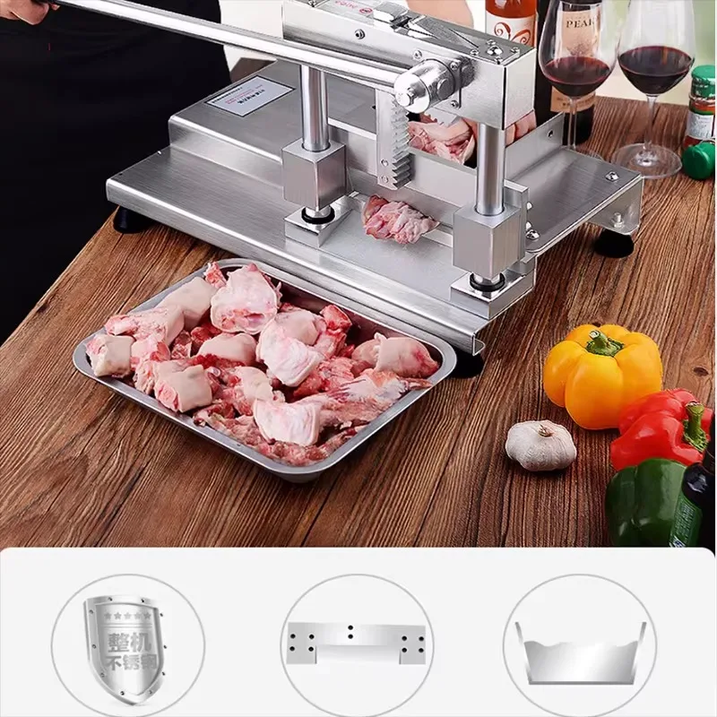 2025Steady And Powerful Adjustable Stainless Steel Manual Tube s Pig Feet Ribs Cutter Machine
