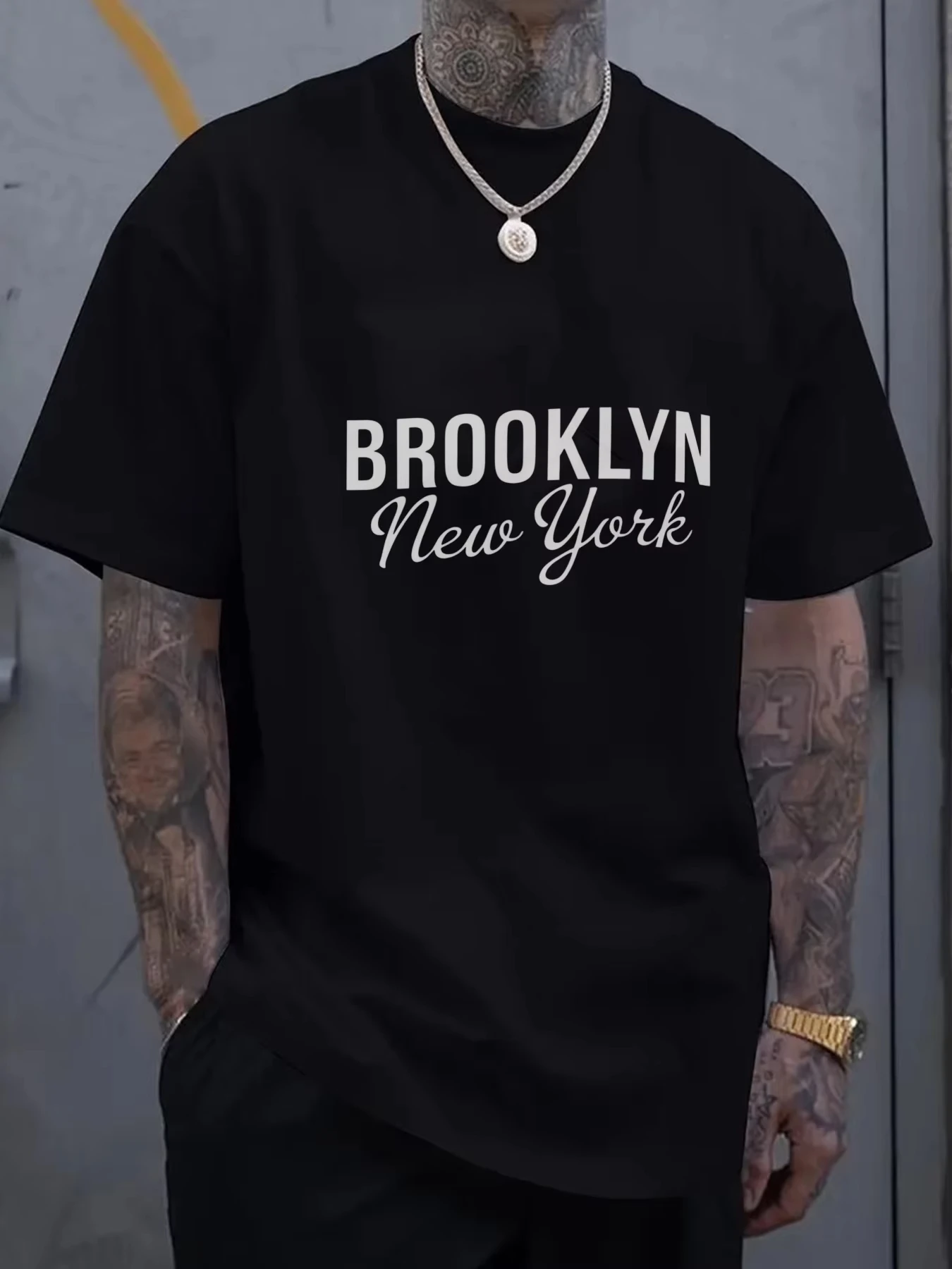Men's Brooklyn New York Graphic T-Shirt Summer Short Regular Fit Casual Tee for Casual Attire Leisure Clothing Comfortable Fit