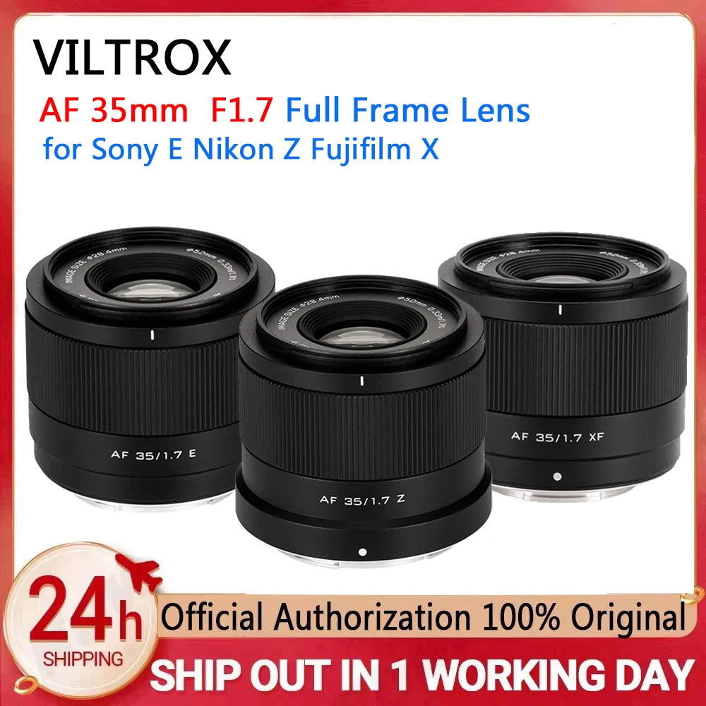 Viltrox AF 35mm F1.7 Air APS-C Autofocus Camera Lens for Sony E / Nikon Z / Fujifilm X-Mount