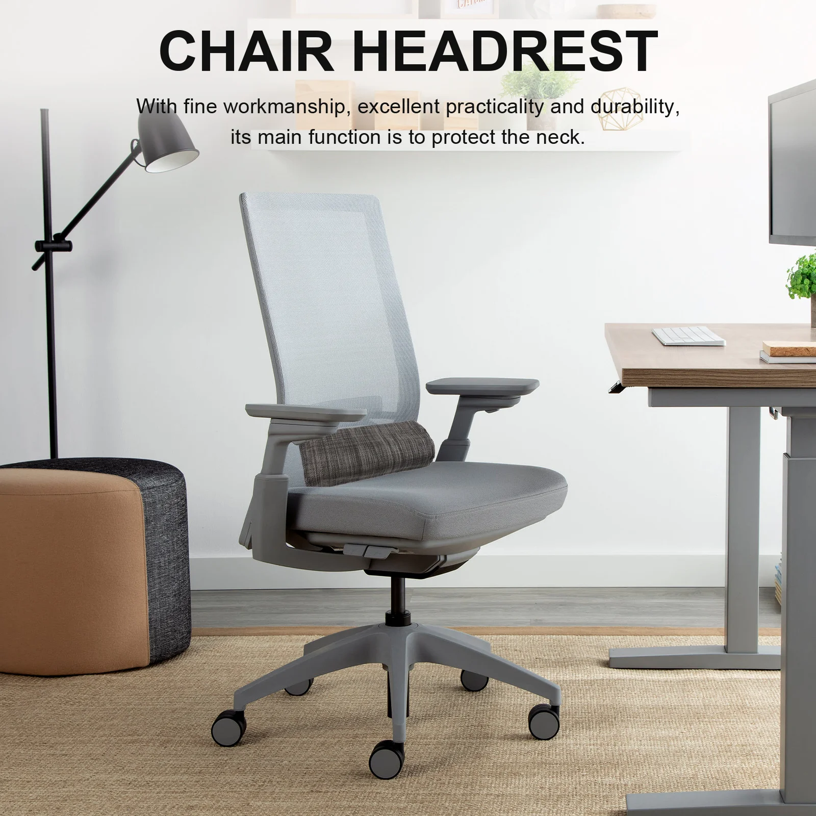 

Deck Chair Headrest Replacement Pillow Elastic Band Recliner Neck Support Soft Filling Comfortable Durable Chair Cushion