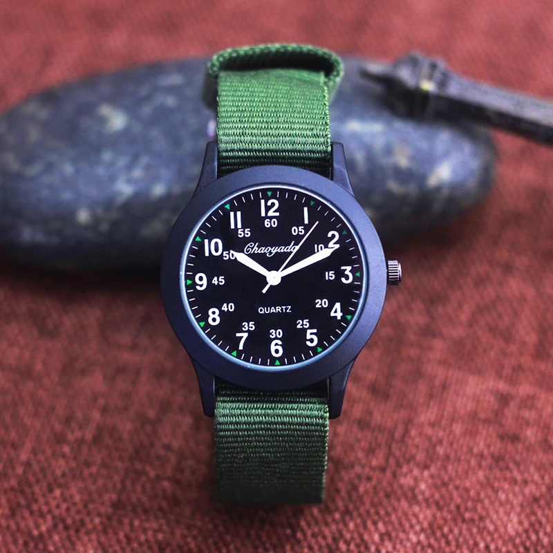 New Boys Breathable Canvas Outdoor Sports Children's Watch for Middle and Primary School Students, Quartz Waterproof Electronic