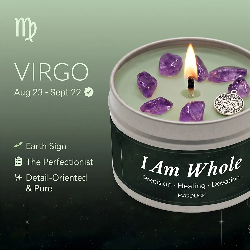 Virgo Zodiac Scented Candle, White Tea & Sage, Constellation Aromatherapy Candle in Tin, Home Fragrance Decor Birthday Gift, 3oz