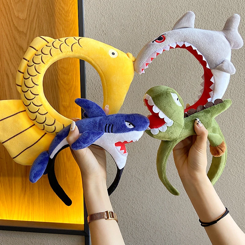 Lovely Animal Accessories Party Headwear Hair Hoop Shark Dinosaur Cartoon Hair Clip