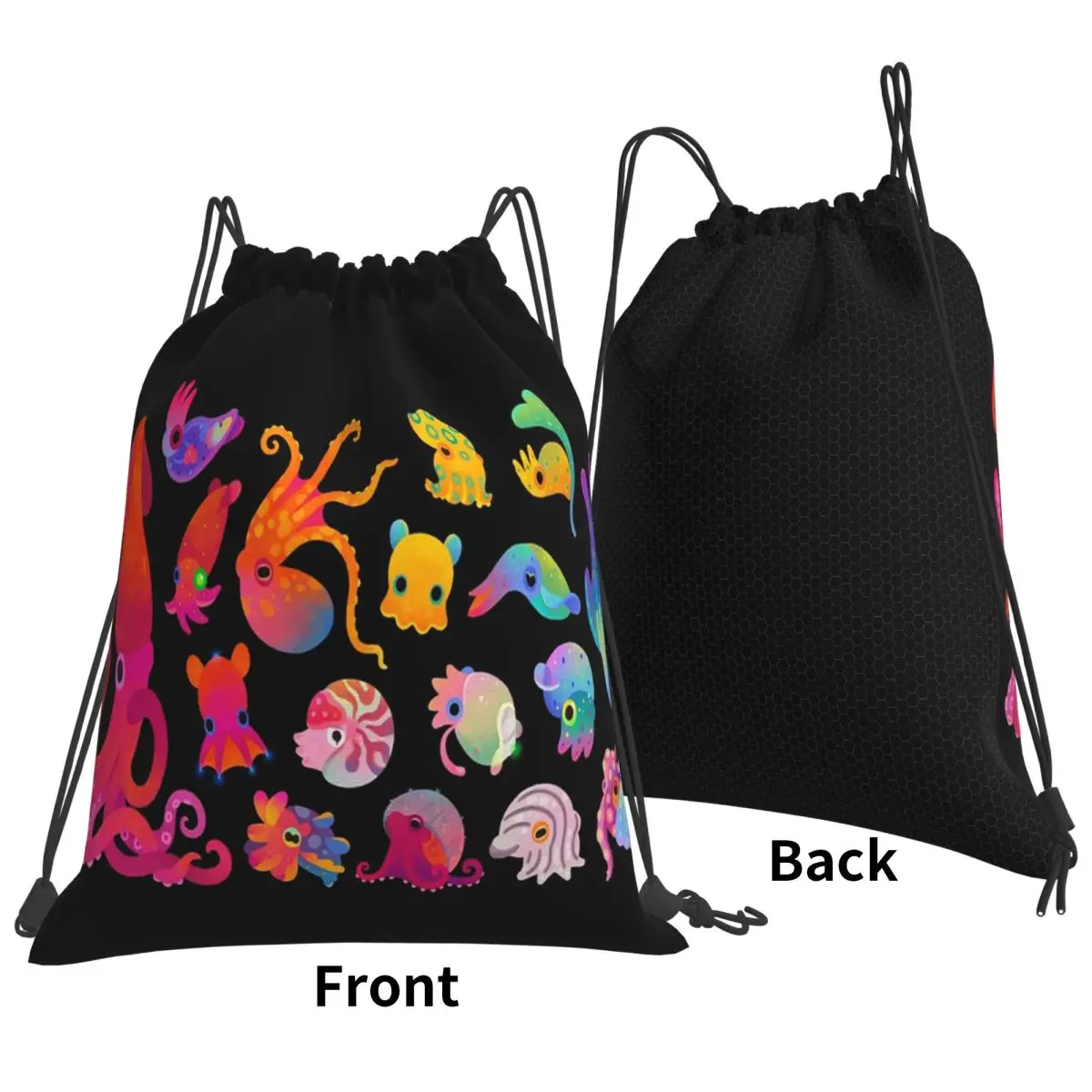 Cephalopod Backpacks Casual Portable Drawstring Bags Storage Bag Book Bags For Man Woman Students