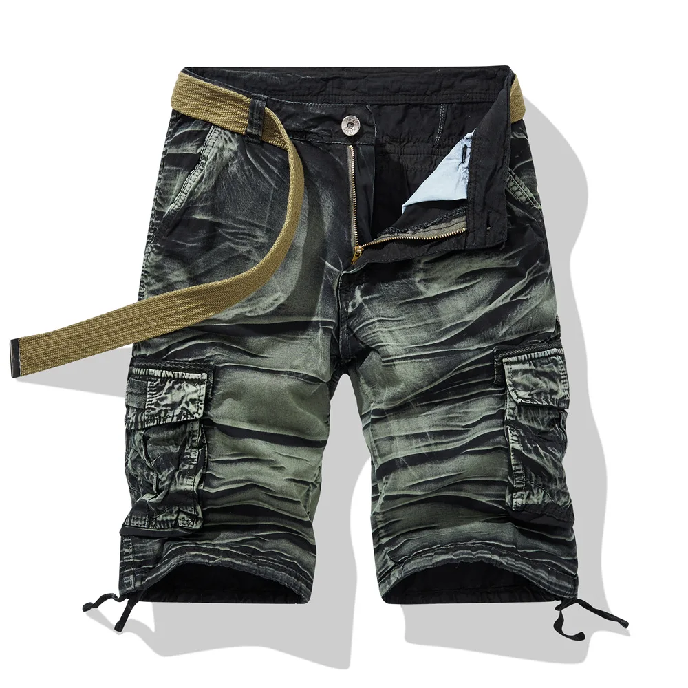 2024 Summer New Camouflage Tactical Cargo Shorts Men Military Cargo Shorts Men Cotton Casual Loose Men Shorts No belt