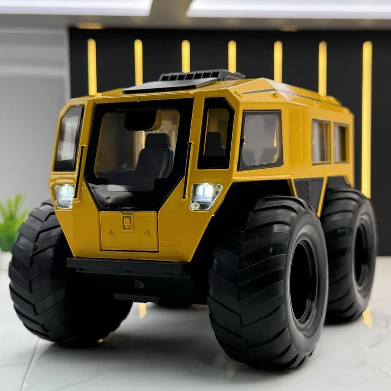 1:24 Sherp All-Terrain Alloy Truck Car Model Diecasts Metal ATV Off-Road Vehicles Model Simulation Sound and Light Kids Toy Gift