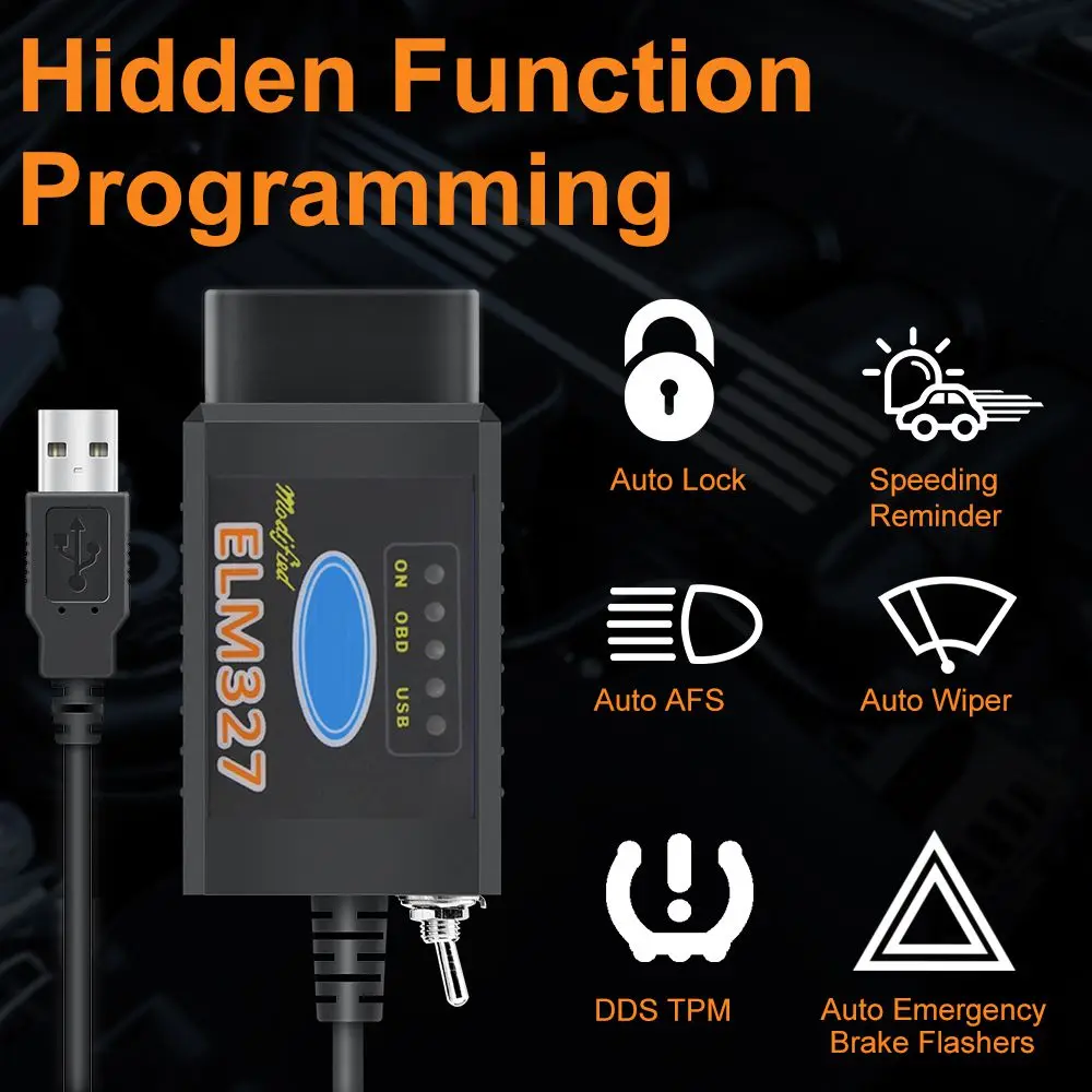 ELM327 USB V1.5 Switch MS/HS CAN PIC18F25K80 FT232RQ Car Diagnostic Interface ELM 327 ForScan Support Hidden Function ELM 327