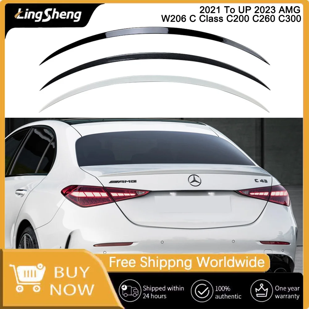 

For Mercedes Benz W206 C Class C200 C260 C300 2021 - 2023 AMG Style Rear Sport Spoiler Wing Styling Auto Accessories Body Kit