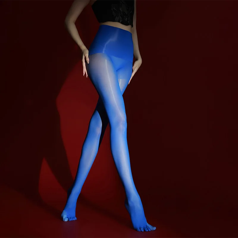 Large Size Women Seamless Pantyhose Oil Shiny Glossy Split Five-Toes Stockings Unisex High Elastic Shaping Tights Sexy Lingerie