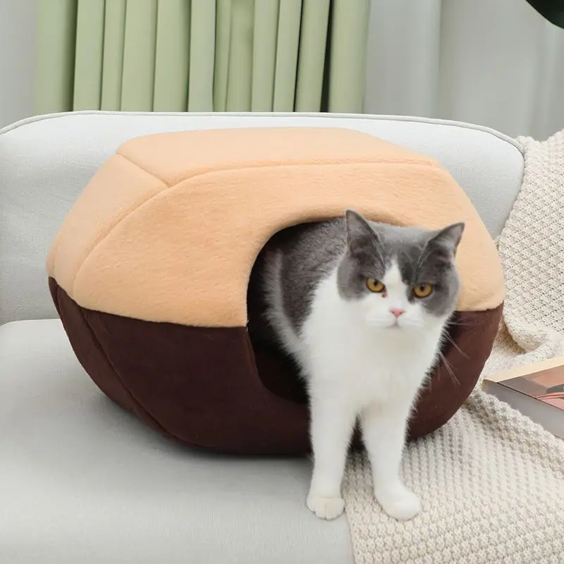 Foldable Closed Cat Beds, Pet Mat, Kennel, Yurt, Easy to Clean, Warm Dog Kennel, Supplies, Autumn, Winter