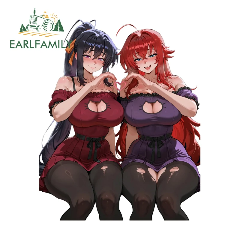 

EARLFAMILY Rias Gremory Himejima Akeno Car Stickers Anime Fanart Windshield Decals Sunscreen Car Accessories Interior Decor