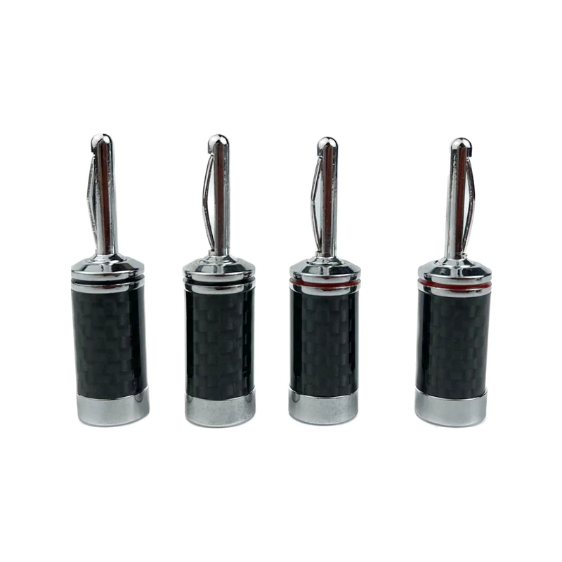 4Pcs DIY HiFi Audio Adapter Connector hifi Carbon Fiber Rhodium Plated Speaker Cable Banana Plug