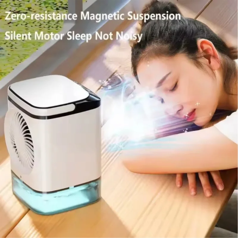 Xiaomi Mijia Portable Air Conditioner Fan Dual Spray Ultrasonic Atomization 3Speed Mute Air Cooler Night Light Electric Fan Home