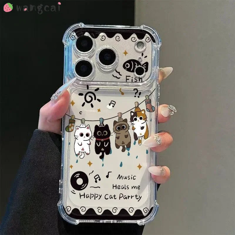 Cute Flower Cat  Clear Case For Samsung Galaxy S10 Lite S10E S10 S9 S8 Plus S7 Edge Note 20 Ultra 10 Plus Lite 9 8 Soft Cover