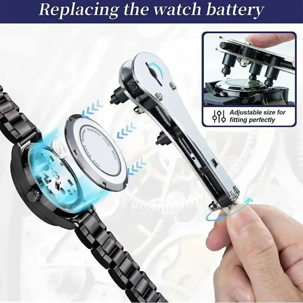 

147Pcs/Set Non-slip Watch Repair Tool Set Durable Household Watch Strap Band Link Pin Plier with Opener Remover Tweezers Precise