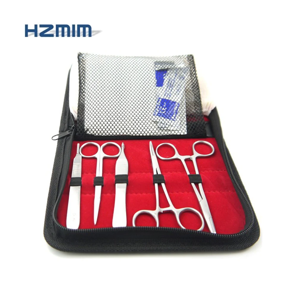 Surgical Medical Student Training Practice Suture Kit Of 18 Pcs With Customized Suture Pad And Surgical Tools Scissors Forceps