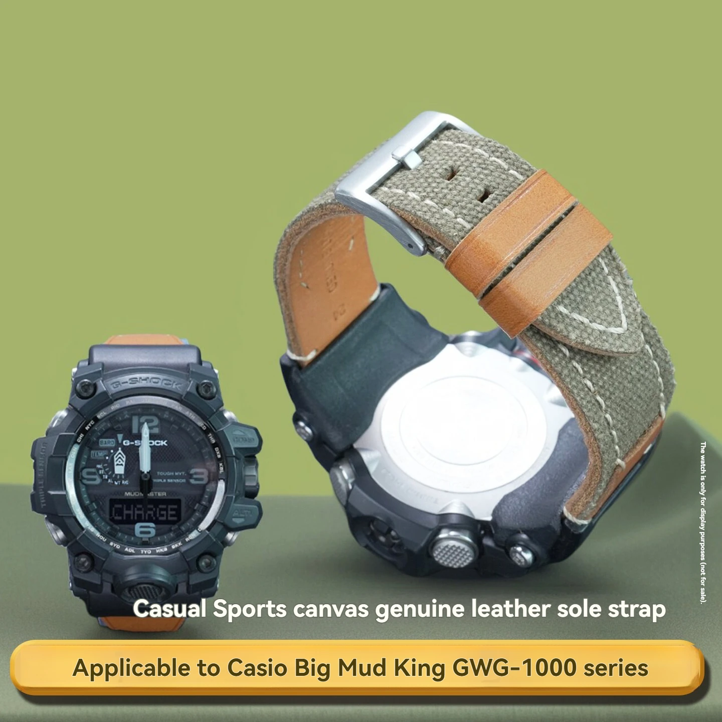Breathable Canvas Watch Band For Casio G-SHOCK GWG-1000-1A GWG-1000-1A3 GWG-1000-1A1 GB GG Sport Strap Replacement