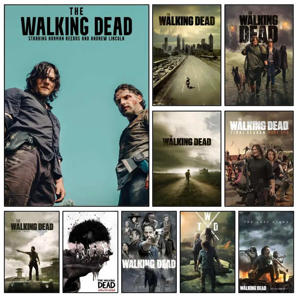 Serie: The W-Walking D-Dead Rick Daryl Poster, wasserfest, HD, modern, zum Abziehen und Aufkleben, Wanddekoration, Schlafzimmer, Wohnzimmer, Wohnheim, Büro