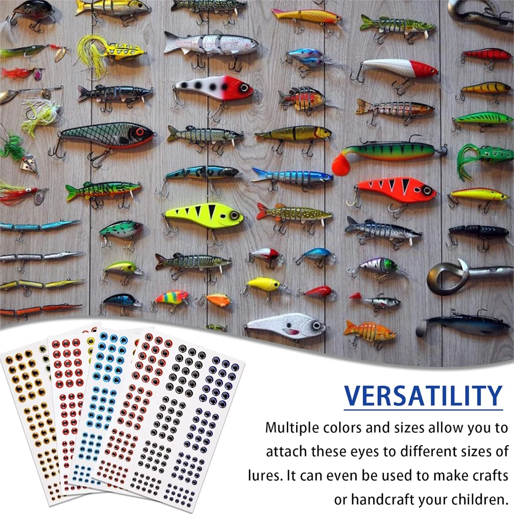732Pcs Fishing Eyes for Lures Holographic Fish Eyes Fishing Bait Making Kit Fly Tying Material Fishing Tackle