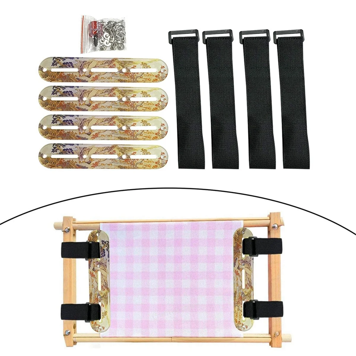 A79G 1 Set Side Tensioners for Embroidery High Elasticity Fabric Tension Embroidery Clamp Adjustable Fabric Fastening Clip D