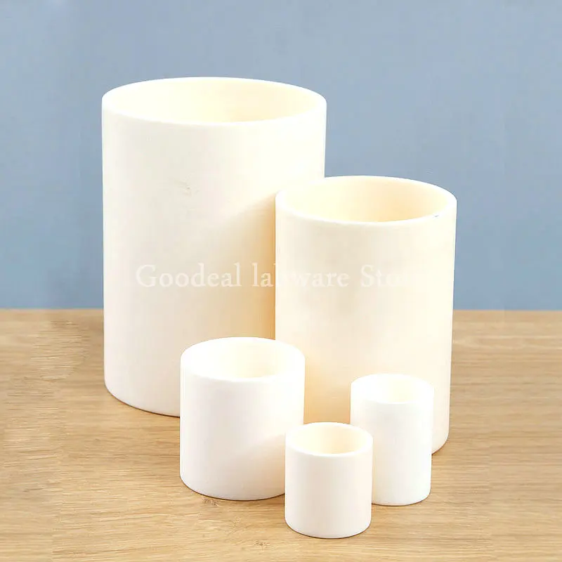 1pc 5ml to 1000m Lab Corundum cylindrical Crucible  99% Alumina Crucible High temperature resistance Volatile ash crucible