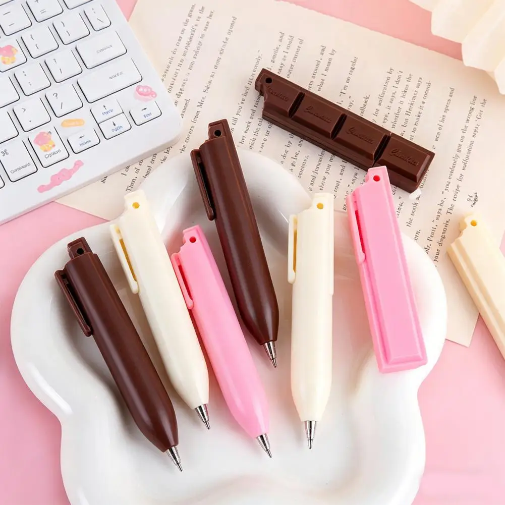 Chocolate Shape Ballpoint Pen with Hanging Hole Portable 0.5mm Smooth Writing Ink-Free Smudge-Free Pen Creative Students Gift 97