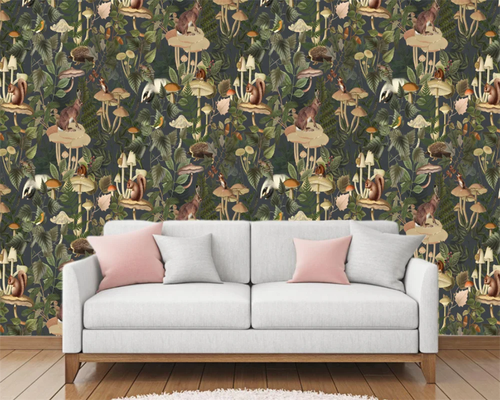 

beibehang Customized modern new wall paper bedroom living room flower squirrel children's room bedroom background wallpaper