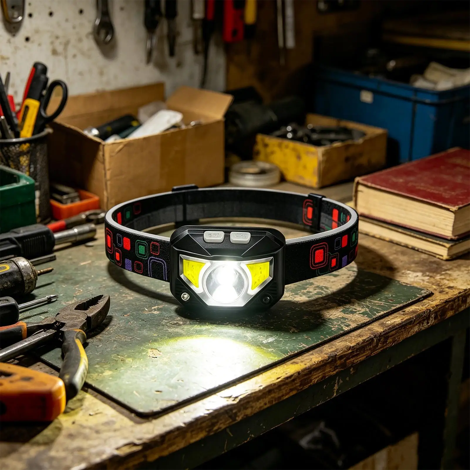 

super Bright Headlamp Flashlight LED Rechargeable Headlight Red Light Waterproof Motion Sensor Head Lamp Fishing Head Light