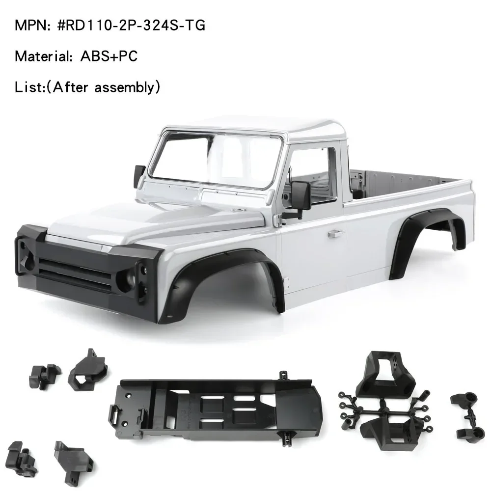 FOR TRX-4 Simulation 324mm Wheelbase 2 Doors Pickup Truck Body Shell for 1/10 RC Crawler Car Trxs TRX4 DEFENDER RD110 Parts