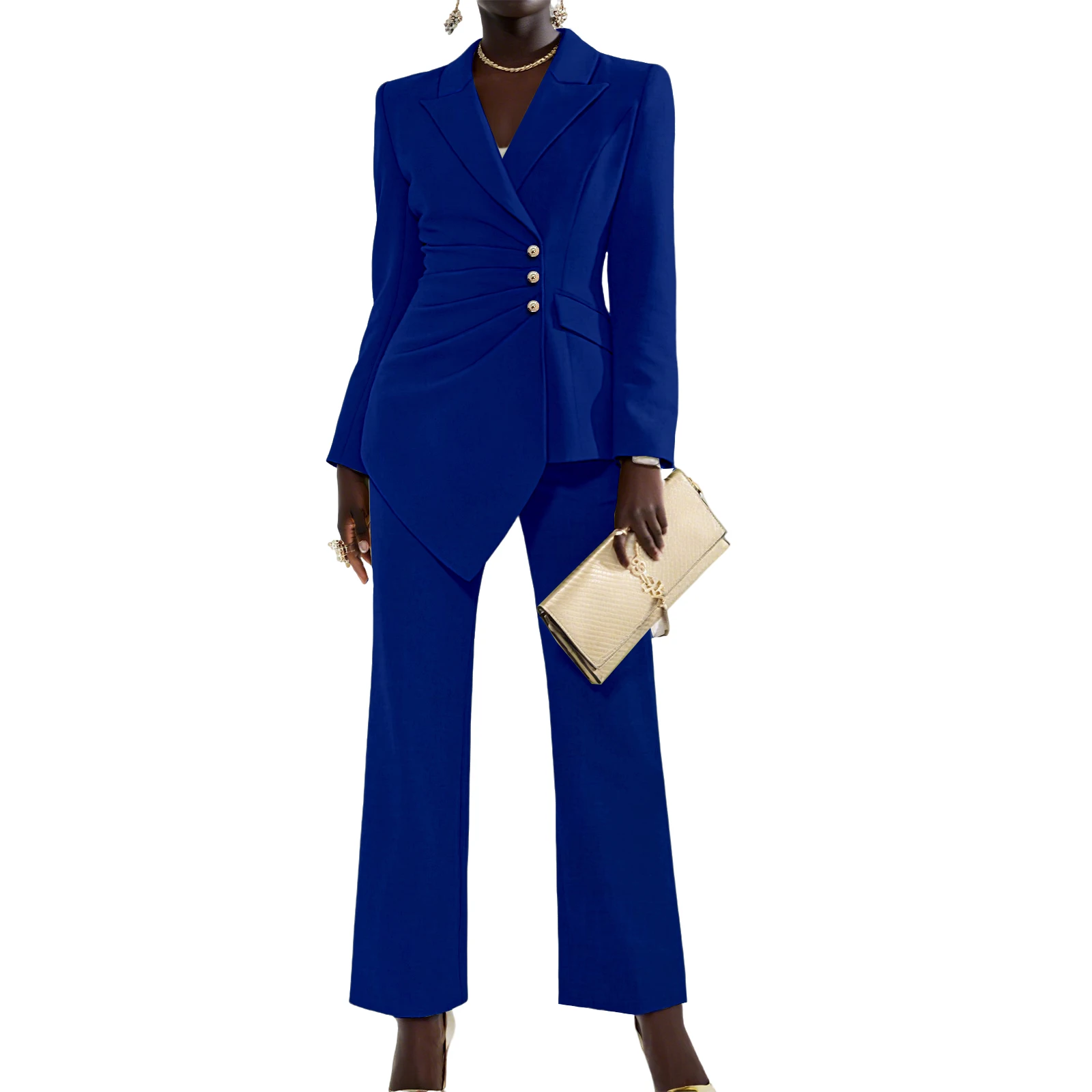 

African Suits for Women Blazer Dashiki Outfits Jacket and Pants Flare Pants Kente Clothes