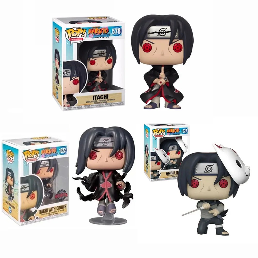 Animación Funko Pop Naruto Shippuden Itachi # 578 Itachi con cuervos Anbu Itachi figuras de acción de vinilo muñecas juguetes regalo para niños