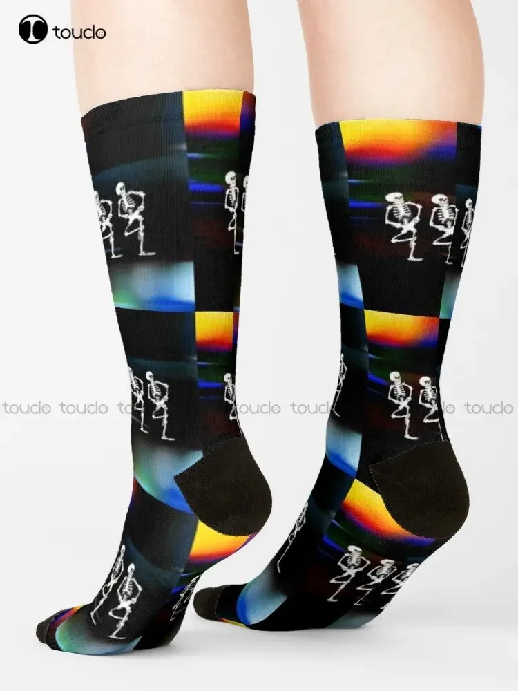 Halloween Skeleton Line Dance Socks White Socks Mens Personalized Custom Unisex Adult Teen Youth Socks Custom Gift Streetwear